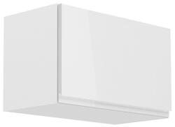 TEMPO KONDELA Felsőszekrény, fehér/fehér extra magasfényű, AURORA G60KN - smartbutor