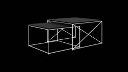 ADRK Licco 2in1 dohányzóasztal, Fehér, Fekete - smartbutor