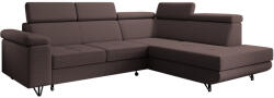 TEMPO KONDELA Kinyitható ülőgarnitúra, barna, jobbos, JOGI ROH - smartbutor
