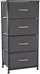 TEMPO KONDELA Komód szövet fiókokkal, fekete/sötétszürke, PALMERA TYP 2 - smartbutor