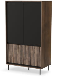 Halmar SWING S-1 gardrób, dió / fekete - smartbutor