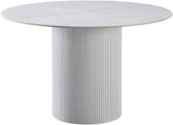 TEMPO KONDELA Étkezőasztal, fehér márvány/MDF, átmérő 120 cm, MAHIR TYP 1 - smartbutor