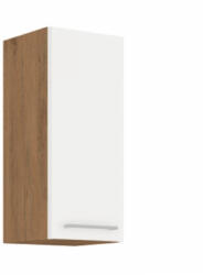 TEMPO KONDELA Felső szekrény, lancelot tölgy / fehér extra magas fényű HG, VEGA 30 G-72 1F - smartbutor