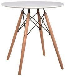 TEMPO KONDELA Étkezőasztal, fehér/bükk, átmérő 60 cm, GAMIN NEW 60 - smartbutor