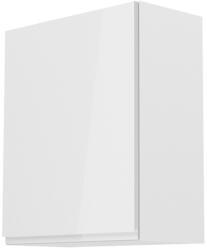 TEMPO KONDELA Felsőszekrény, fehér/fehér extra magasfényű, balos, AURORA G601F - smartbutor