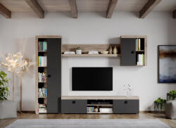 Mobiro Szürke nappali bútor szett tölgyfa padlóval Henry-C10