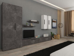 Mobiro Star Nappali Szekrénysor C35- Betonszürke és Fehér színben - smartbutor