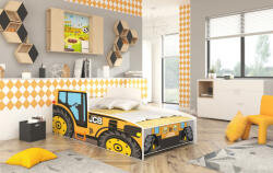ADRK TRACTOR YELLOW matraccal 140x70 ágy, Sárga - smartbutor