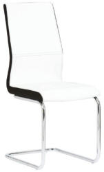 TEMPO KONDELA Étkezőszék, textilbőr fehér, fekete/króm, NEANA - smartbutor