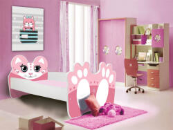 ADRK Ágy matraccal BEAR PINK 160x80, Rózsaszín - smartbutor