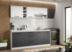 Mobiro Lorand szürke-fehér konyhabútor - 10 - 203, 2 cm