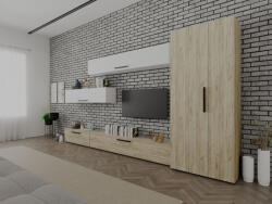 Mobiro Star Nappali Szekrénysor C53- Szürke tölgy és fehér színben