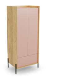 Halmar MOBIUS szekrény 2D szín: hikora tölgy/rózsaszín - smartbutor - 154 600 Ft
