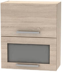 TEMPO KONDELA Billenő felsőszekrény üveggel 2DV, tölgy sonoma, NOVA PLUS NOPL-009-OH - smartbutor