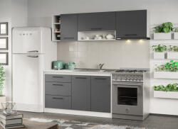 Mobiro Maia szürke konyhabútor - 08 - 200 cm - smartbutor