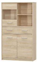 TEMPO KONDELA Vitrin 2D1W1S/80, sonoma tölgyfa, TEYO - smartbutor