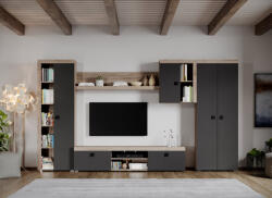 Mobiro Szürke nappali bútor szett tölgyfa padlóval Henry-C11 - smartbutor