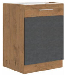 TEMPO KONDELA Alsószekrény, szürke matt/tölgy lancelot, VEGA 60 D 1F BB - smartbutor