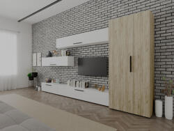 Mobiro Star Nappali Szekrénysor C52- Fehér és Szürke Tölgy színben - smartbutor