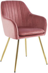 TEMPO KONDELA Dizájn fotel, rózsaszín Velvet szövet/gold króm-arany, ADLAM NEW - smartbutor