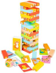New Classic Toys Turnul Jenga din lemn cu animale (CLAS_10807)