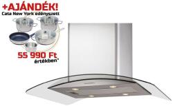 CATA - Páraelszívó Isla gamma 900 X/E inox-üveg LED + Cata PROFESSIONAL edényszett (02025205p) - konyhanet