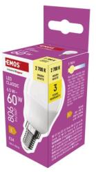 EMOS Bec LED Classic Mini Globe / E14 / 6, 5 W (60 W) / 806 lm / Alb cald