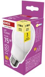 EMOS Bec LED Classic A60 / E27 / 9, 5 W (75 W) / 1055 lm / alb cald - tonerdepot - 13,53 RON