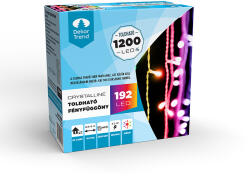 DekorTrend Crystalline Toldható LED Fényfüggöny, 90 x 200 cm, 192 Db Multi LED, Átlátszó Kábel, Kül- És Beltéri