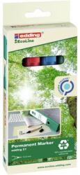 edding EcoLine 21 tartós filctoll, 4 szín (4-21-4) (4-21-4)