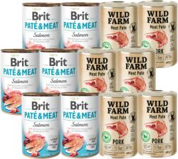 Brit BRIT PATE & MEAT SALMON 6x400g + WILD FARM Pate Pork 6x400g