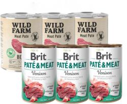 Brit BRIT PATE & MEAT VENISON 3x800g + WILD FARM Pate Beef 3x800g
