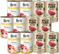Brit BRIT PATE & MEAT CSIRKE 6x400g + Wild Farm Pate MARHA 6x400g