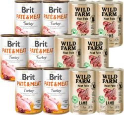 Brit BRIT PATE & MEAT TURKEY 6x400g + WILD FARM Pate Lamb 6x400g