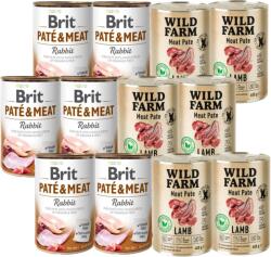 Brit BRIT PATE & MEAT RABBIT 6x400g + WILD FARM Pate Lamb 6x400g