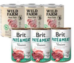Brit BRIT PATE & MEAT VENISON 3x800g + WILD FARM Pate Lamb 3x800g