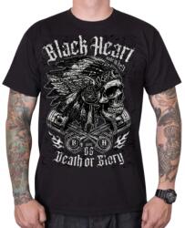 Black Heart Poló BLACK HEART Huron, rövid ujjú, kerek nyakkivágás, kiváló minőségű nyomtatás fekete XXL