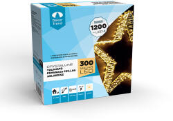 DekorTrend Crystalline Toldható Fémvázas Csillag Ablakdísz, 300 Micro LED, Meleg Fehér, 30 cm Átmérő
