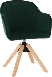 TEMPO KONDELA Forgószék, Velvet szövet, smaragd/bükk, DALIO - sprintbutor
