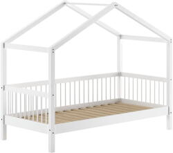 VIPACK Бяло детско легло тип къща от масивен бук 90x200 cm Forrest - Vipack (FOHB9014)