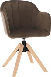 TEMPO KONDELA Forgószék, Velvet szövet, szürkésbarna taupe/bükk, DALIO - sprintbutor