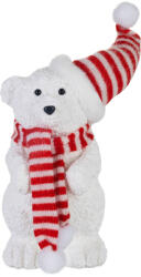 MagicHome karácsonyi dekoráció, medve figura, 14 x 14 x 37 cm, fehér, részletes kidolgozás (TC8091850)