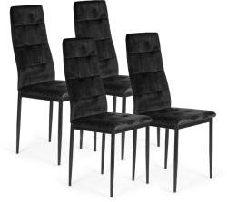 Homelux 4 db-os étkezőszék velúr fekete (F261-3KD_BLACK) - geminiduo