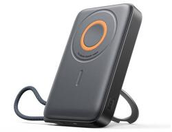 JOYROOM JR-PBM02 Powerbank 22, 5W 10000mAh 3 az 1-ben Mágneses Induktív Kompatibilis MagSafe-fel Beépített Kábellel - Fekete (JR-PBM02)