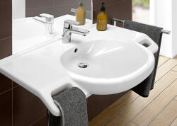 Villeroy & Boch ViCare kerámia mosdó 80x55 cm csaplyukkal és túlfolyóval, AntiBac CeramicPlus, alpin fehér 412080T2 (412080T2)
