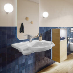 Villeroy & Boch ViCare fali kerámia mosdó 80x55 cm csaplyukkal, CeramicPlus felület, alpin fehér 412081R1 (412081R1)