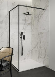 Cersanit Larga Walk-in zuhanyfal 120x200 cm átlátszó üveggel és CleanPro bevonattal, fekete profil S932-140 (S932-140)