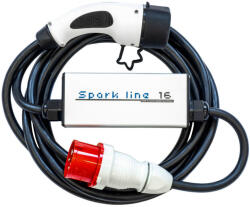  SPARK LINE 16 Elektromos Autó Állítható Otthoni Töltő - (3x16A) 11kW - 5m Type2 Kábellel - evplug