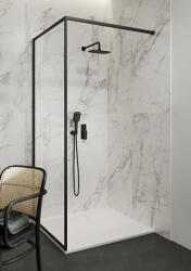 Cersanit Larga Walk-in zuhanyfal 90x200 cm átlátszó üveggel és CleanPro bevonattal, fekete profil S932-138 (S932-138)