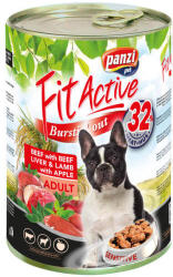 Panzi FitActive Adult Dog Konzerv marhával, májjal és bárányhússal - 6x1240 g